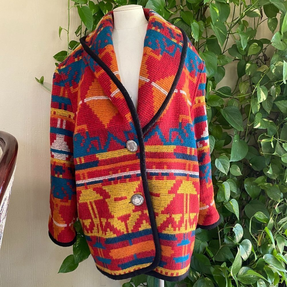 Vintage Jofeld  Man Made Navajo Print Jacket